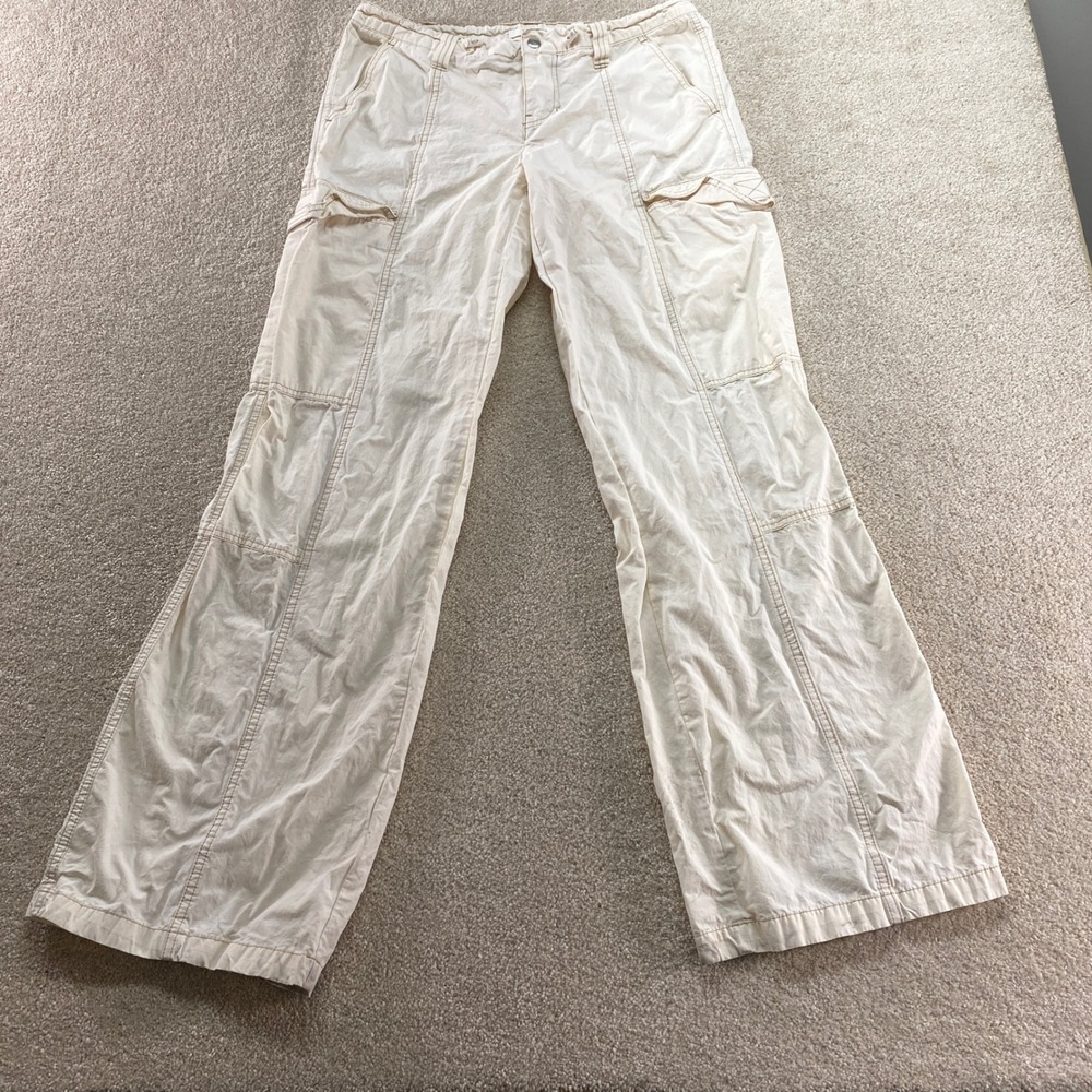 Pacsun Pants Womens XS Low Rise Cargo Beige‎ Wide Leg Utility Pockets